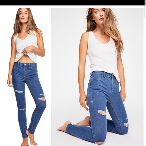 Free People Destroyed Long and Lean Jean Jeggings